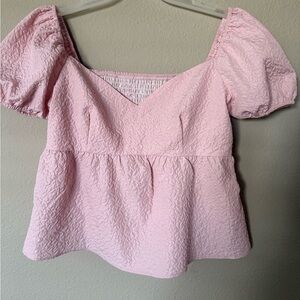 Pink Textured Women's Top